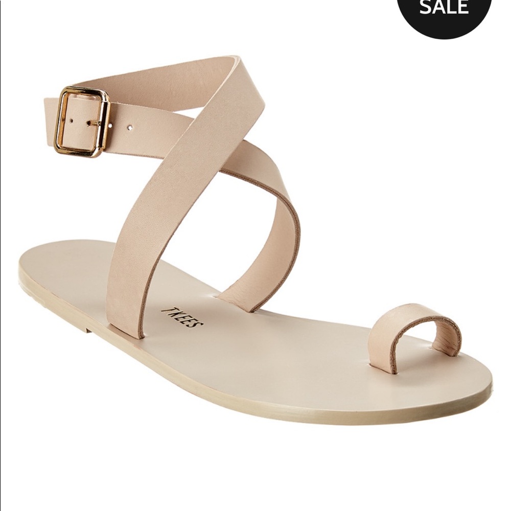 Tkees Nicole leather sandals in Bone size 6 NWT